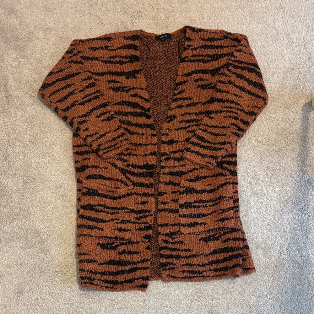 Forever 21 Brown and Black Animal Print Cardigan